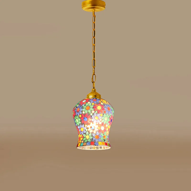 Mosaic Stars Metal & Glass Ceiling Lamp media 5