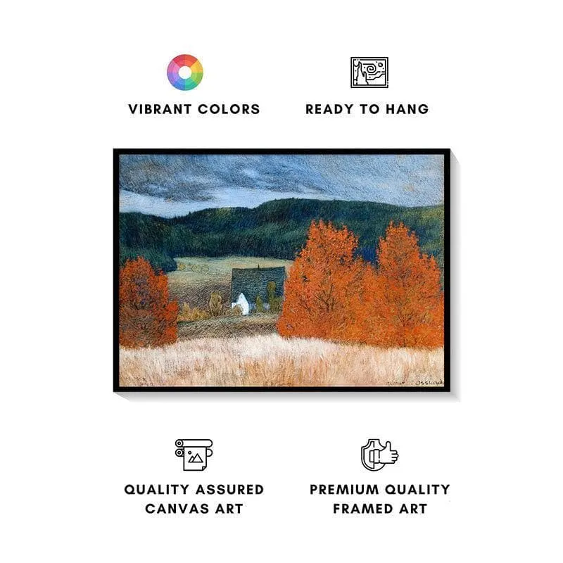 Autumnal Mood Canvas Wall Painting - Black Frame media 4