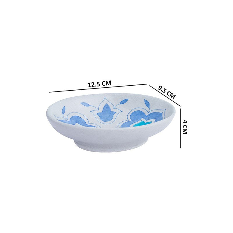 Aura Ceramic Soap Dish - White,Blue media 8