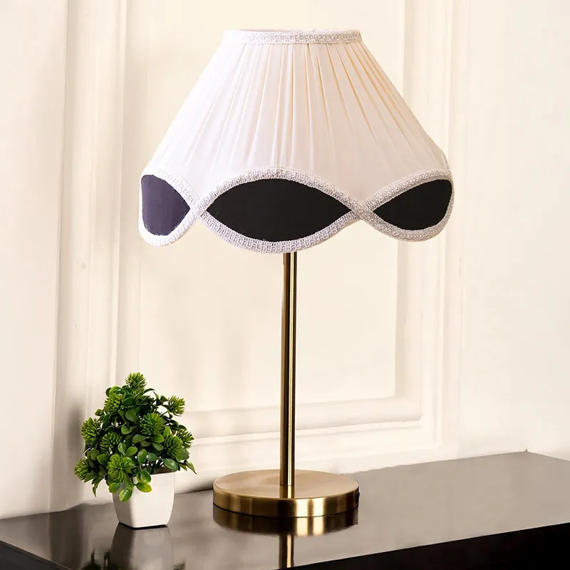 Terra Light Cotton & Metal Table Lamp - White,Gold media 2