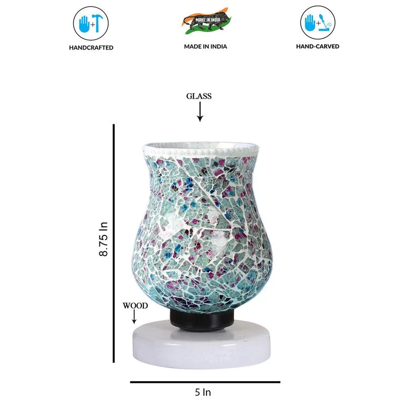 Lumiri Mosaic Glass Table Lamp With Wooden Base - Multicolor media 8