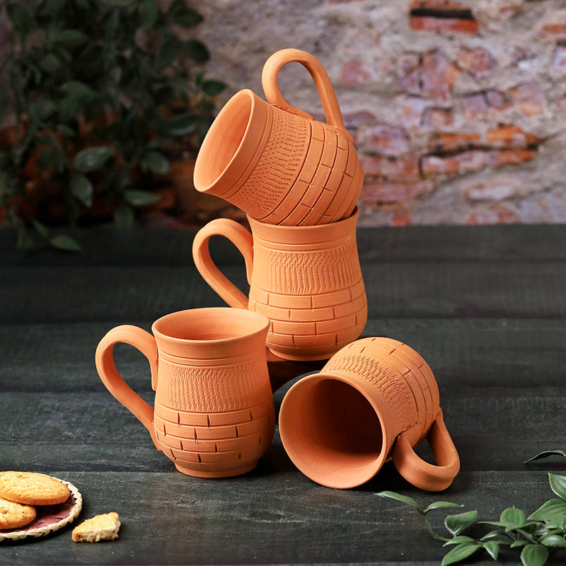 Nireeksha Terracotta Coffee Mug (250 mL Each) - Set of Four media 5