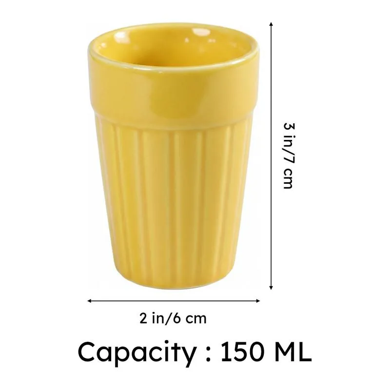 Nicoletta Ceramic Kulhad (Yellow) -150 mL media 7