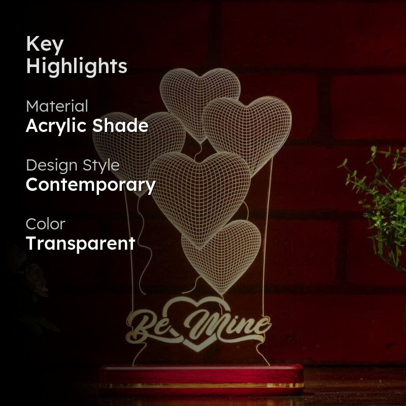 Be Mine LED Acrylic Table Lamp - Transparent media 2