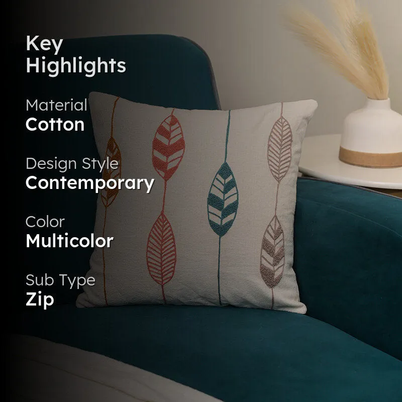 Leafette Embroidered Cushion Cover media 2