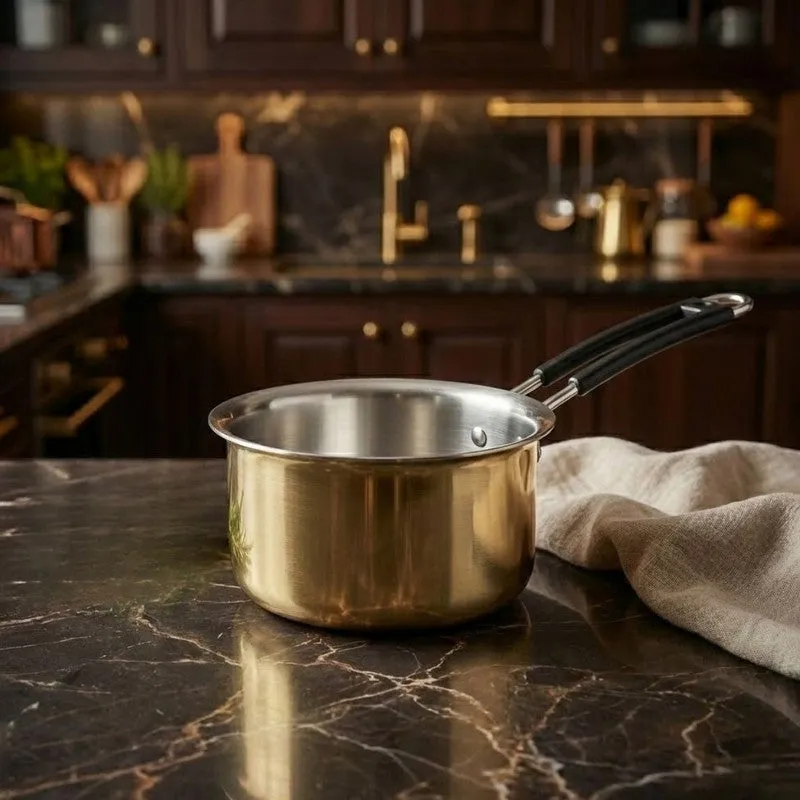 Dipora Brass Sauce Pan - 1400 ML media 3