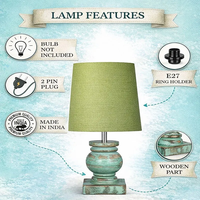 CleanFlare Wooden Table Lamp - Green media 4