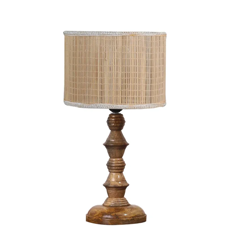 Bambouin Timber Wooden Table Lamp - Beige,Brown media 6