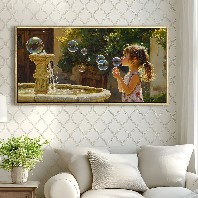 Sunlit Play Canvas Wall Painting With Frame media 4