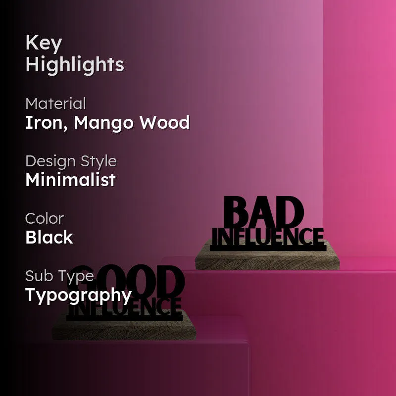 Bad Influence Typography Showpiece - Set Of Two media 2
