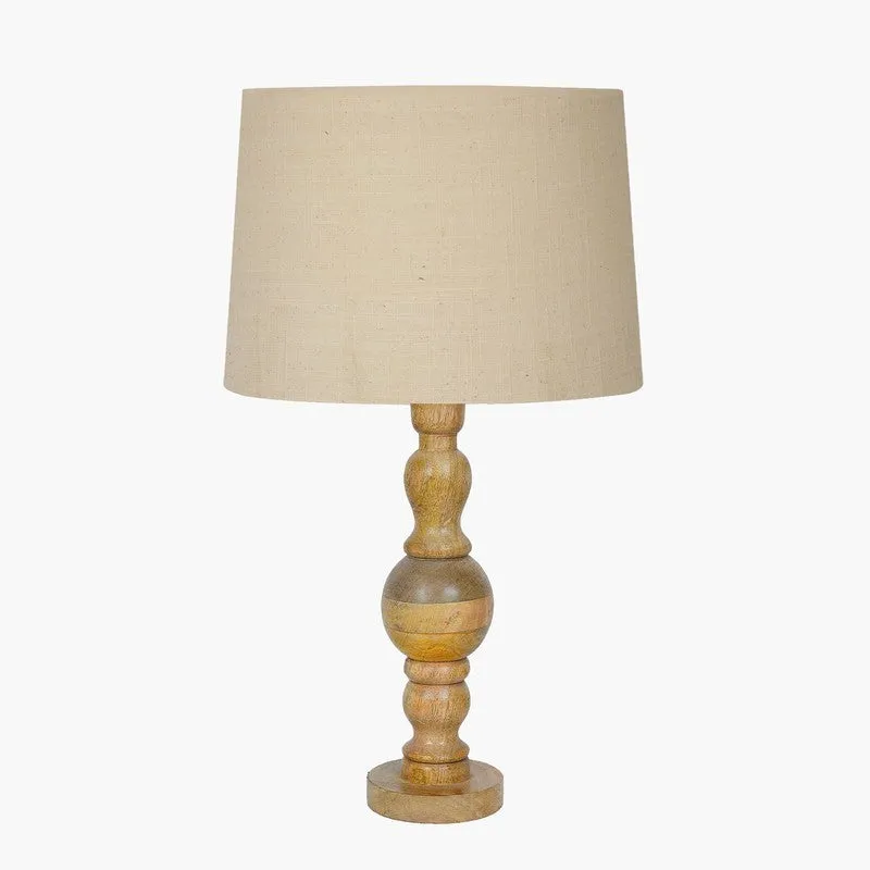 AuraLuxe Versatile Wooden Table Lamp - Beige media 3