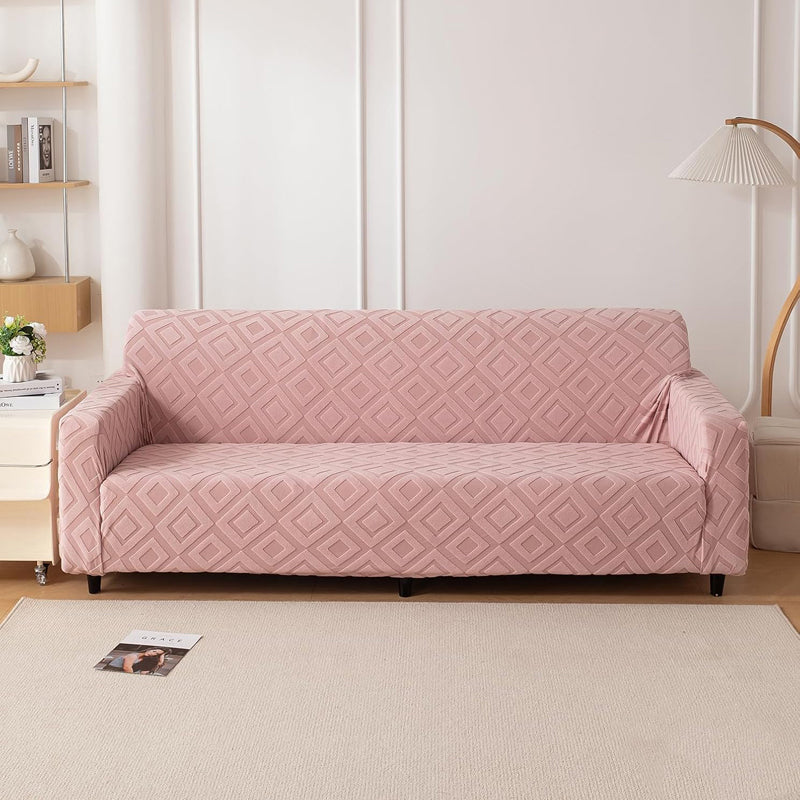 Velvyra Jacquard Sofa Cover - Pink media 7