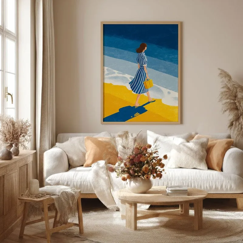 Oceanview Canvas Wall Painting - Brown Frame media 4