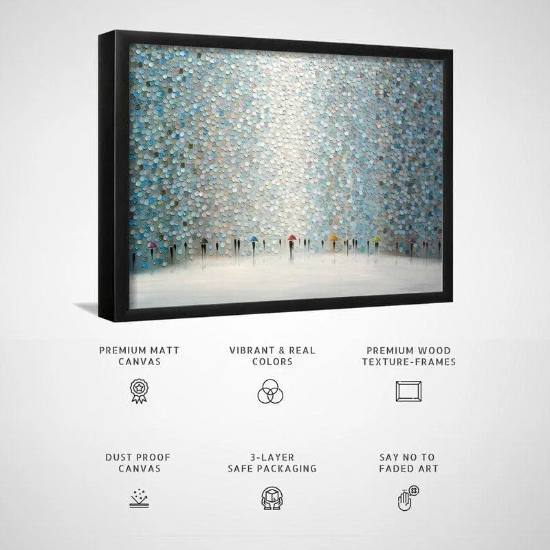 Rain Symphony Canvas Wall Painting - Black Frame media 5