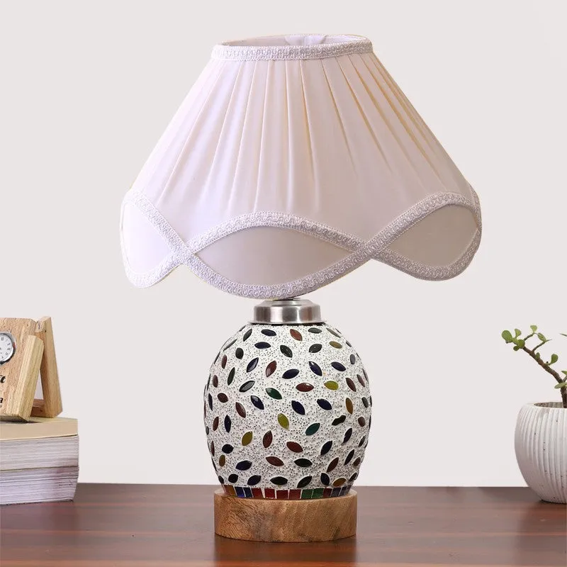 Elyra Arc Pleated Wooden Table Lamp - Multicolor media 4