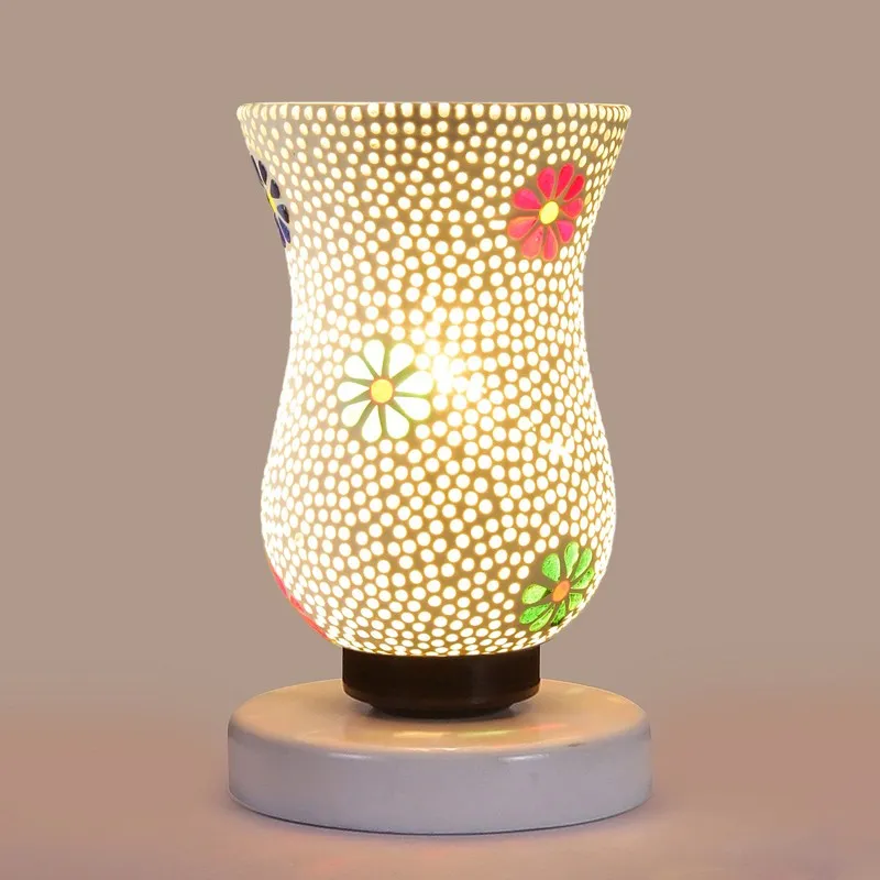 Ignira Mosaic Glass Table Lamp With Wooden Base - Multicolor media 6