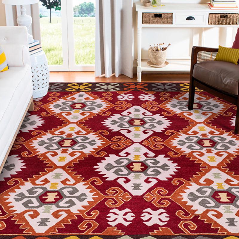 Fredegar Ethnic Wool & Nylon Carpet - Maroon media 3