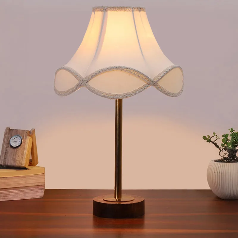 Valencia Arc Rodin Wooden Table Lamp - OffWhite,Gold,Brown media 2