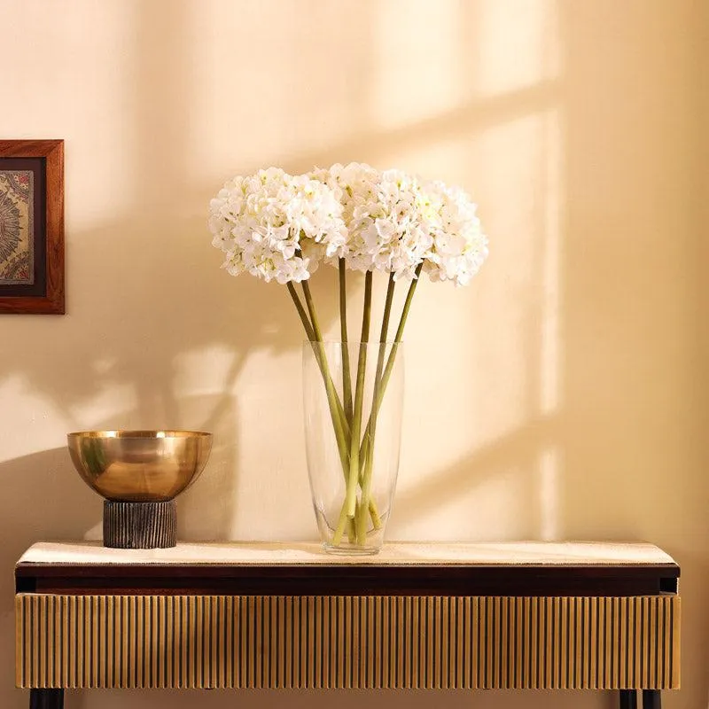 Artificial Realistic Hydrangea Flower Stick (White) - Set Of Three media 1
