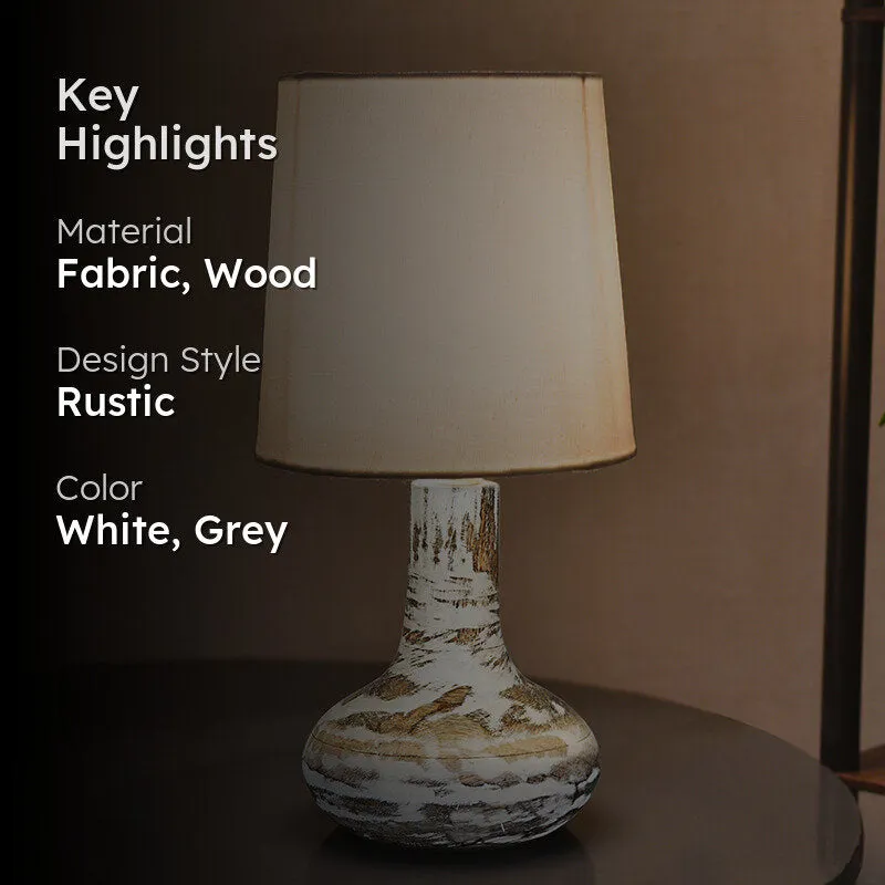 Pelion Fabric Table Lamp - White,Grey media 2