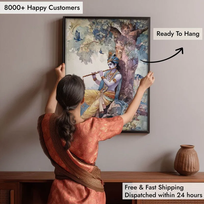 Vrindavan Bihari Lord Krishna Blissful Archival Paper Wall Art media 5