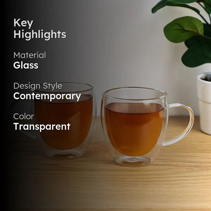 Cooltrex Glass Tea Cup (250 mL Each) - Set of Two media 2