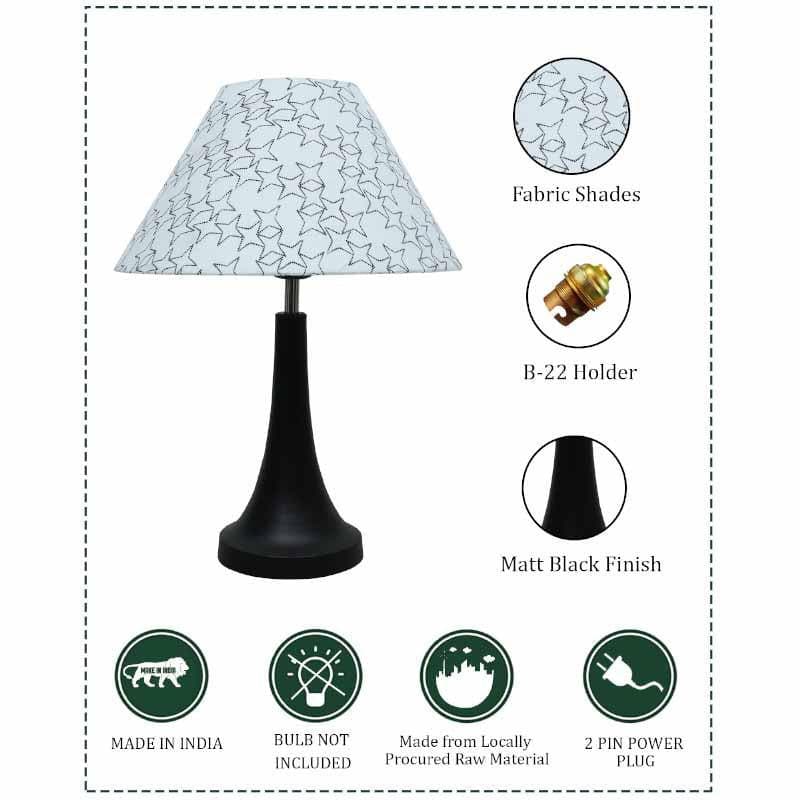 Danica Fabric Table Lamp - White,Black media 6