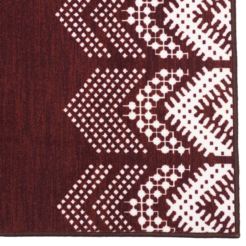 Deep Chevrons Anti-Skid Carpet - Maroon media 4