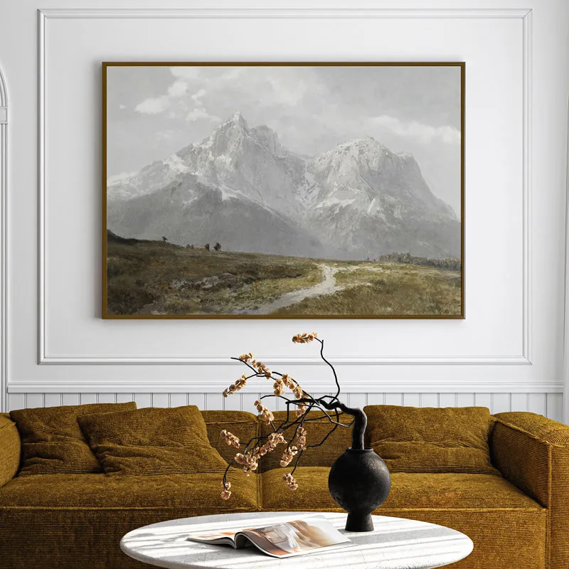 Alpine Roads Wood Wall Art With Frame - Black media 1