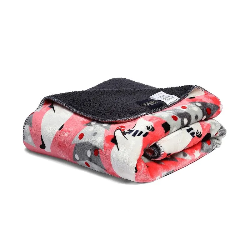 Monte Carlo Whimsical Winter Wrap Kids Blanket (Red) - 300 GSM media 6