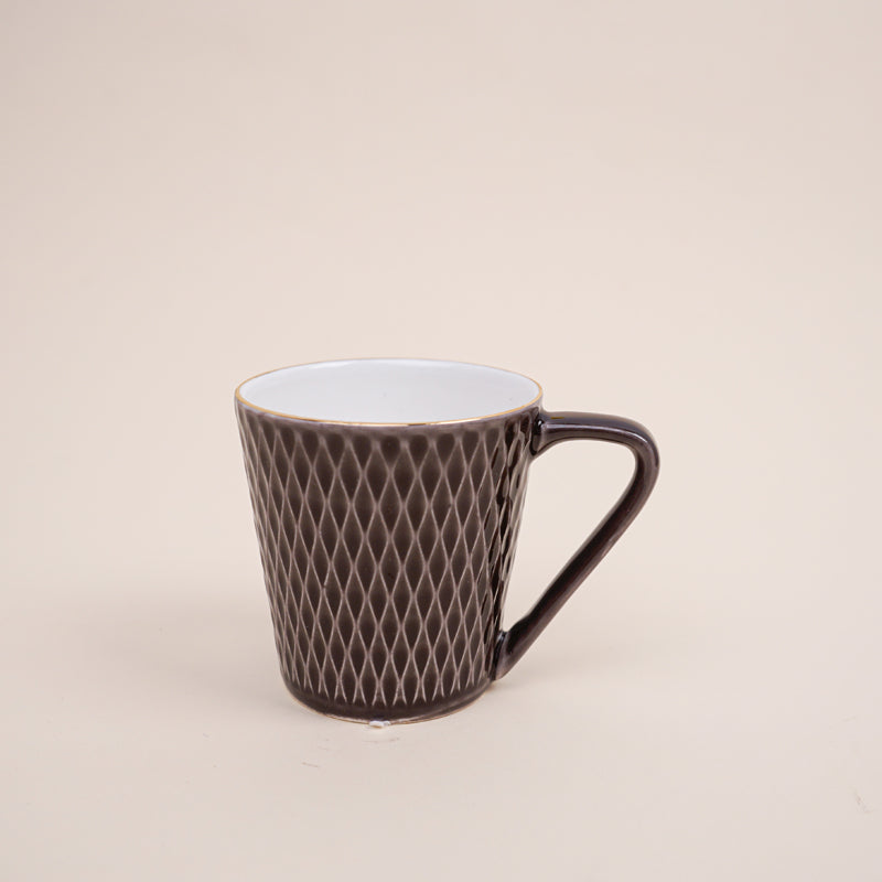 Bruna Porcelain Tea Cup (180 mL Each)/Brown)- Set of Six media 3