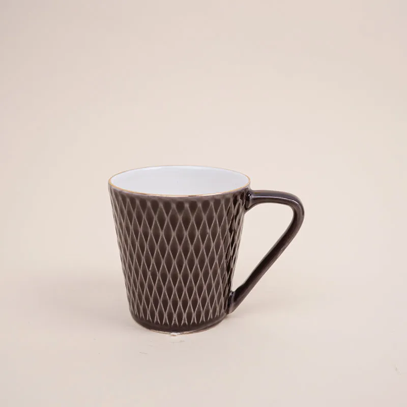 Bruna Porcelain Tea Cup (180 mL Each)/Brown)- Set of Six media 3