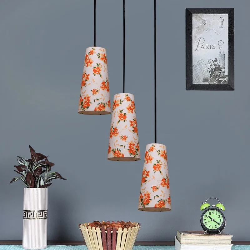Nordic Neutral Triple Metal Ceiling Lamp - White & Orange media 3