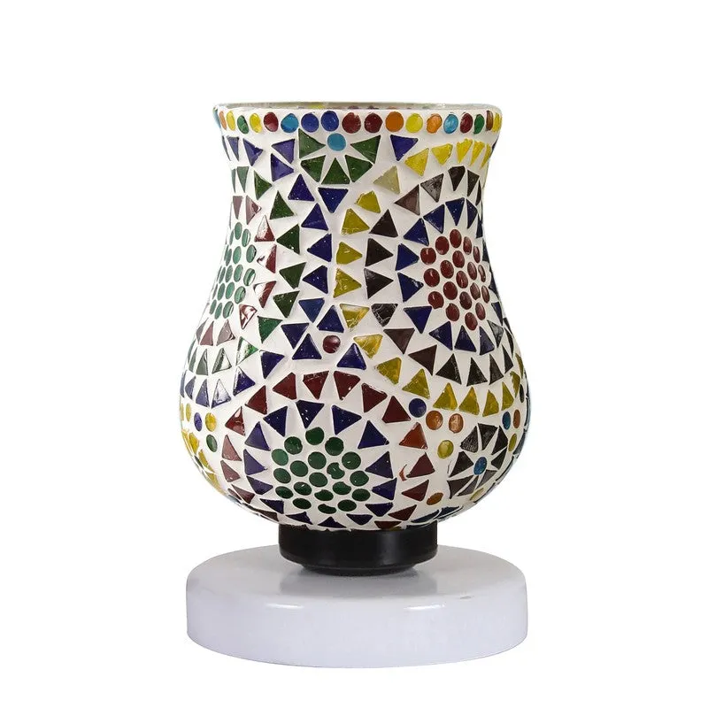 Auraeva Mosaic Glass Table Lamp With Wooden Base - Multicolor media 5