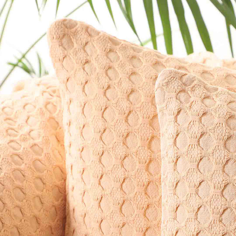 Saigon Street Solid Cotton Cushion Cover (Orange) - Set Of Two media 3