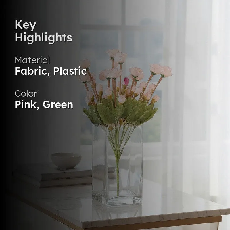 Mini Rose Artificial Flowers - Light Pink media 2