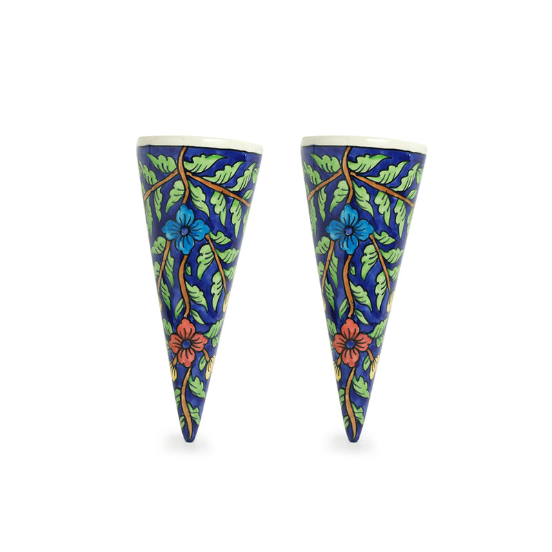 Flora Cone Handpainted Wall Planter - Set Of Two media 3