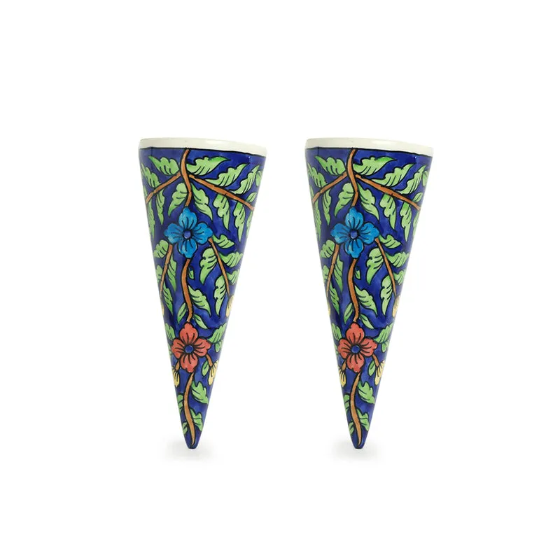Flora Cone Handpainted Wall Planter - Set Of Two media 3