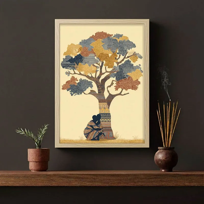 Kalpavriksha Canvas Wall Painting With Brown Frame media 6