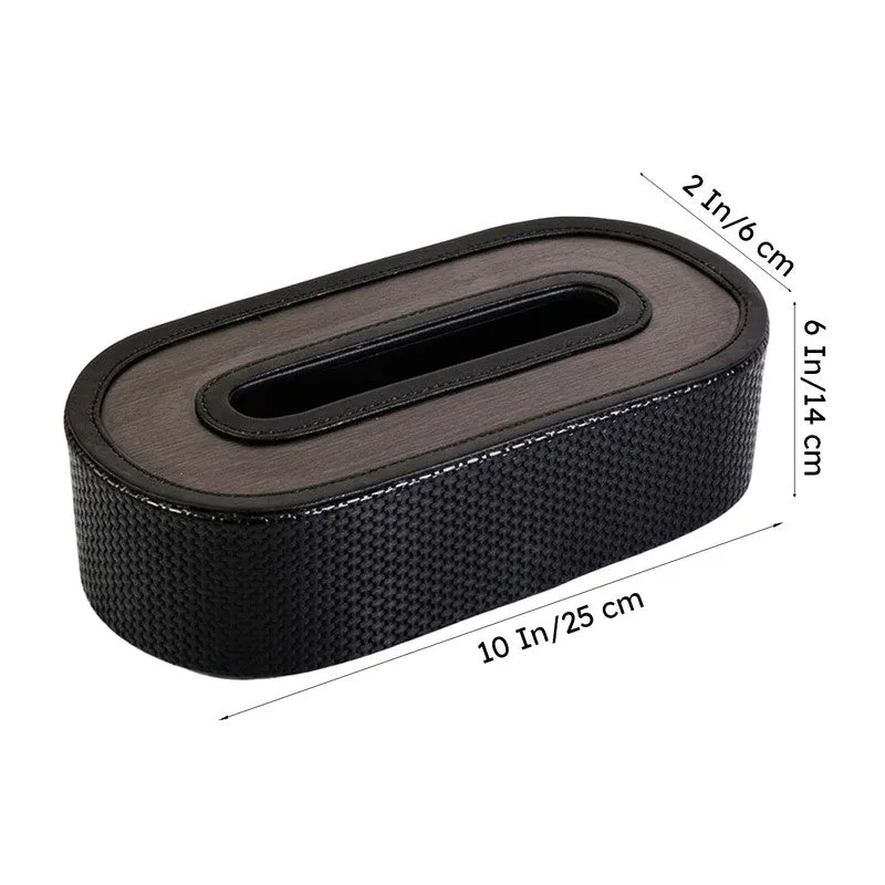 Tishue Curve Faux Leather Tissue Box - Black media 9