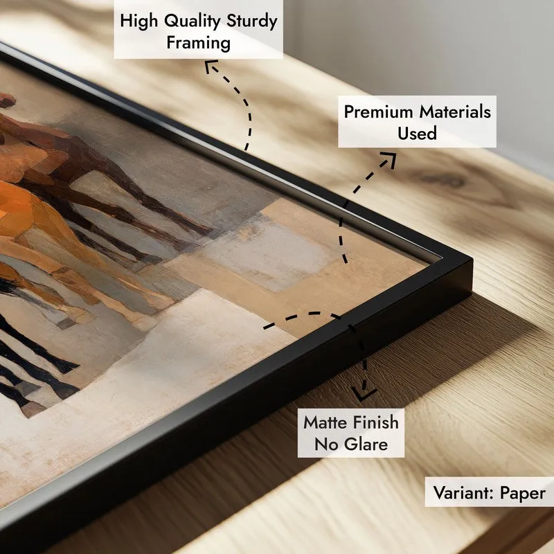 Modern Rustic Horse Wall Painting With Black Frame media 9