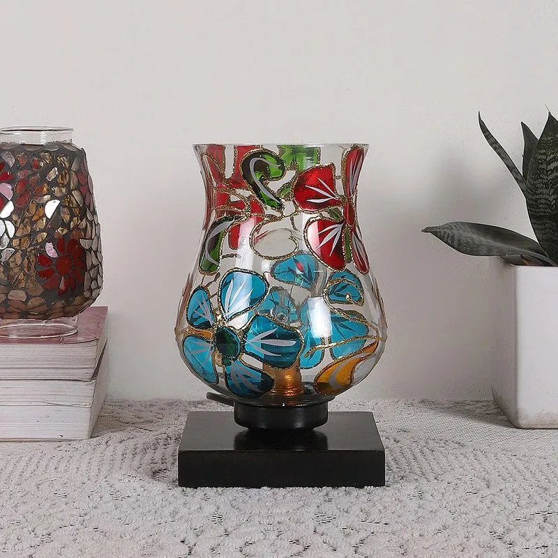 Glowen Mosaic Glass Wooden Table Lamp - Multicolor media 3