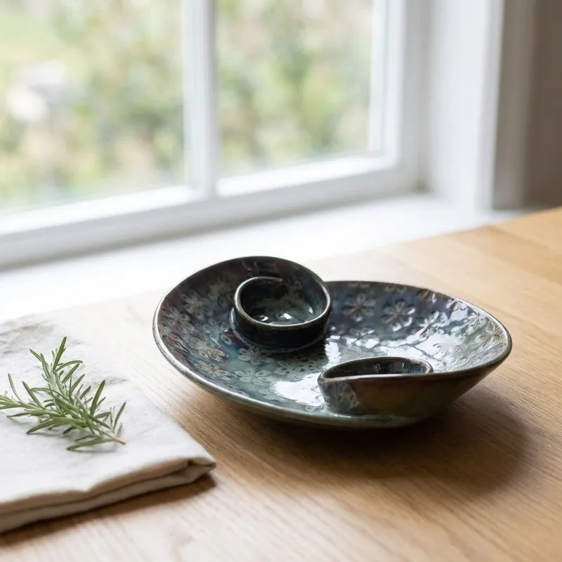 Ceramic Double Dip Spiral Platter media 3