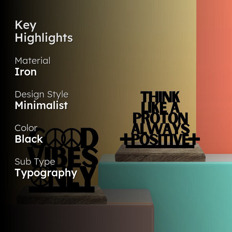 Protonic Optimism Typography Showpiece - Set Of Two media 2