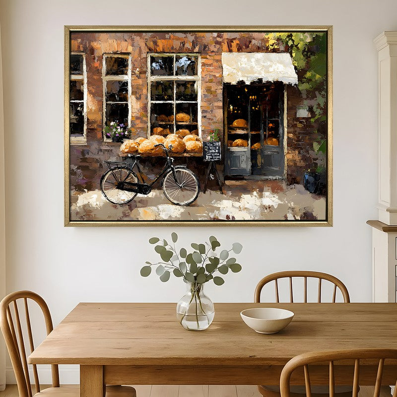 Bakers Bike Canvas Wall Painting With Frame