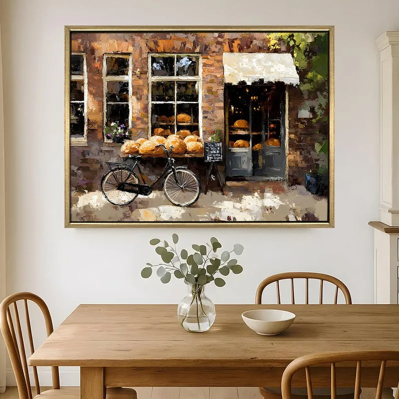 Bakers Bike Canvas Wall Painting With Frame media 1