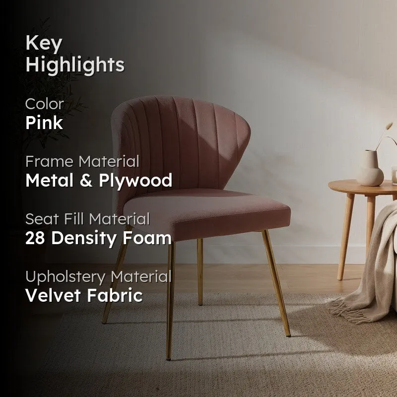 Cozyra Metal Accent Chair - Pink media 2