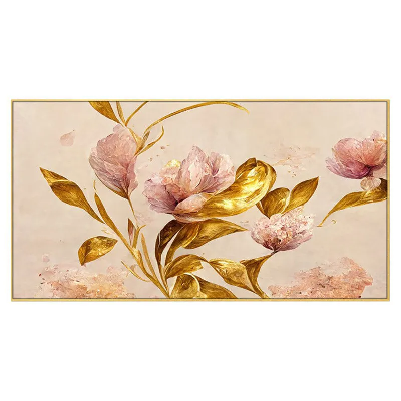 Lida Golden Floral Wall Painting media 3