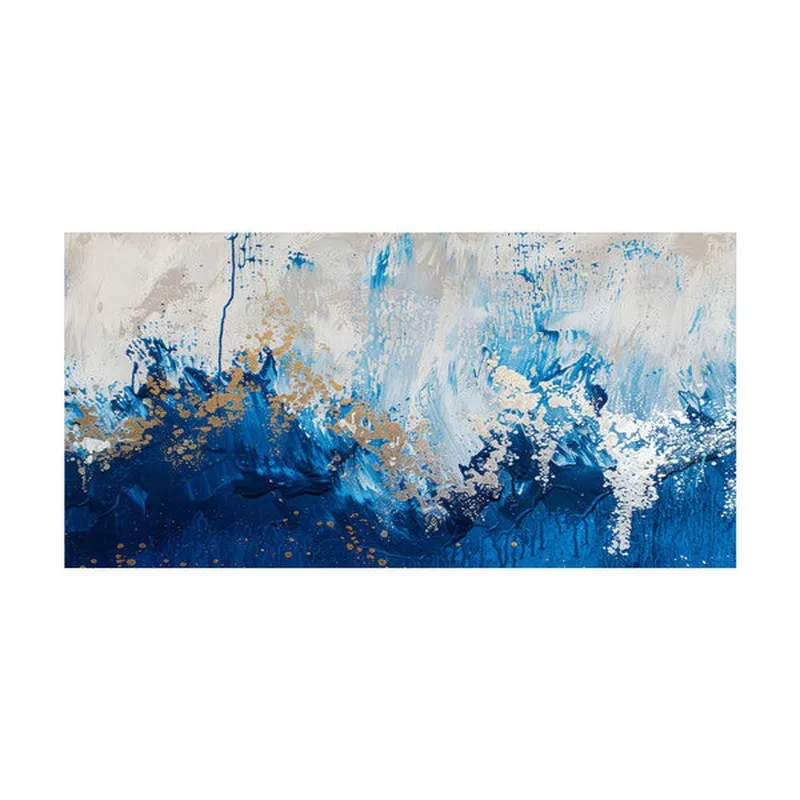 Swirling Blue And Gold Waves Poly Canvas Wall Painting media 4