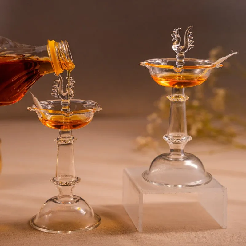 Deepjyoti Glass Diya - Set Of Two media 6